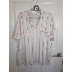 Blue mood 3x multicolored short sleeve blouse